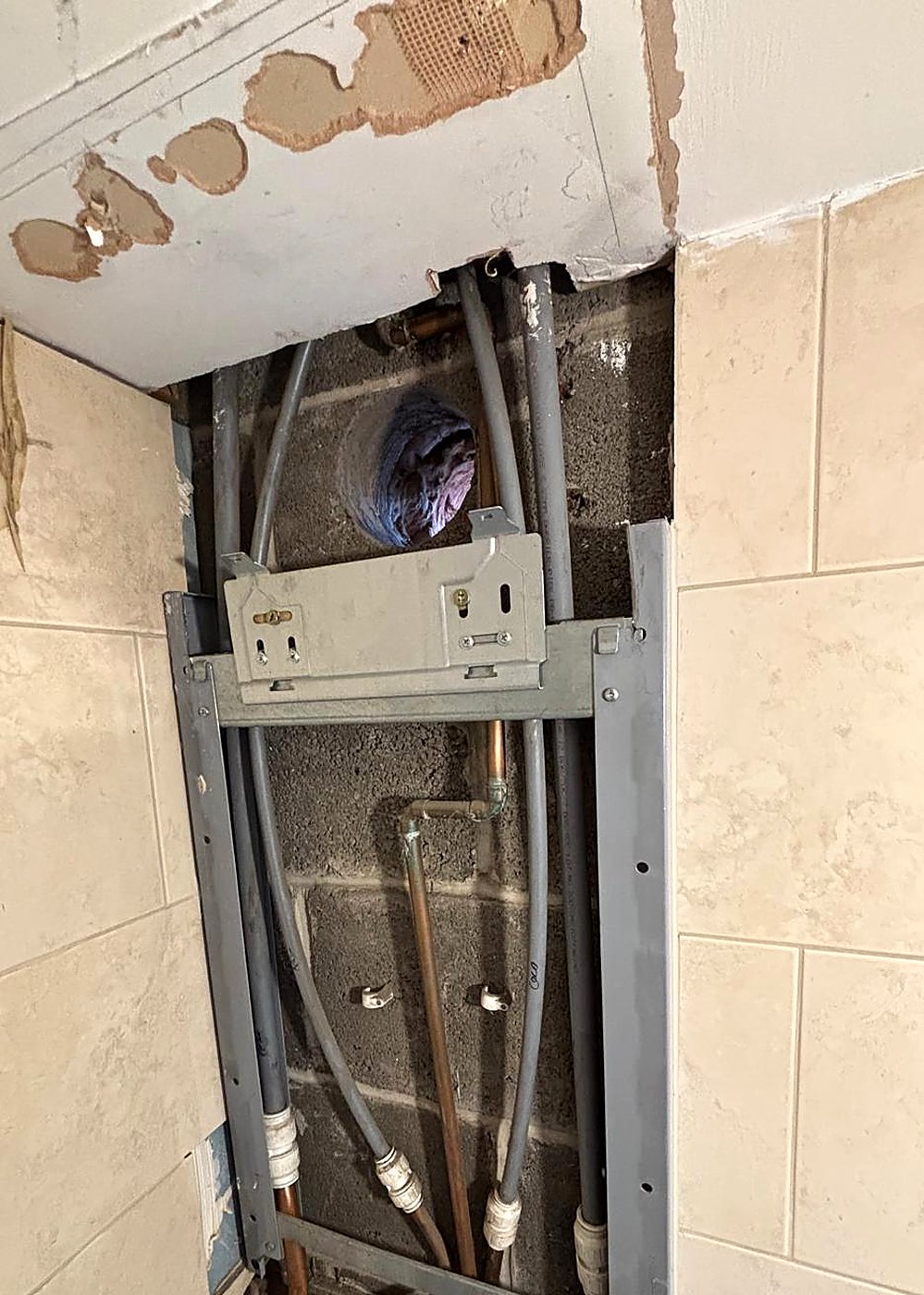 Old boiler and backplate removed