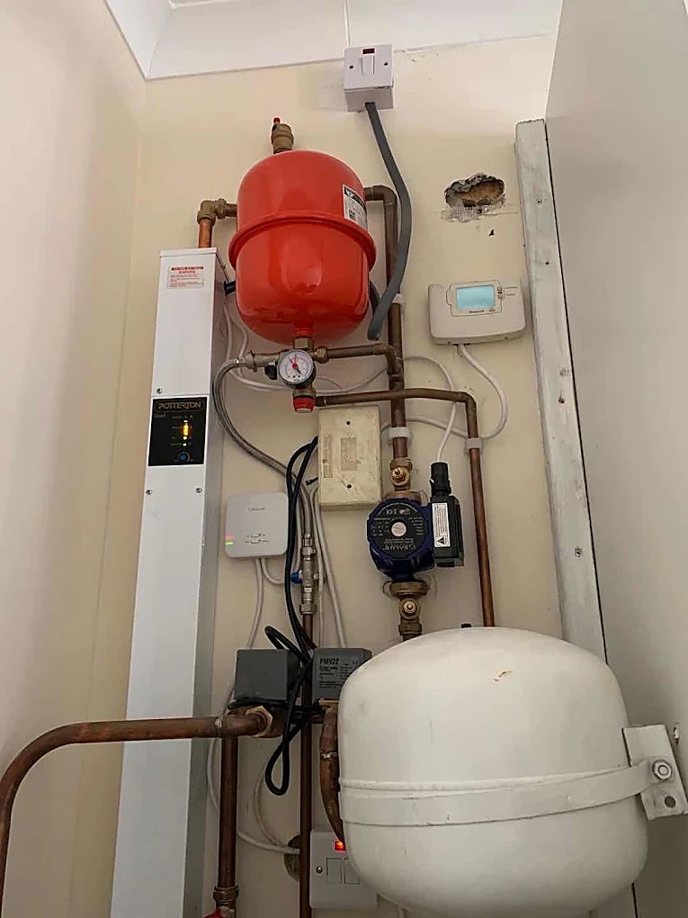 Central heating pump, vessels and controls we set up in Sheffield