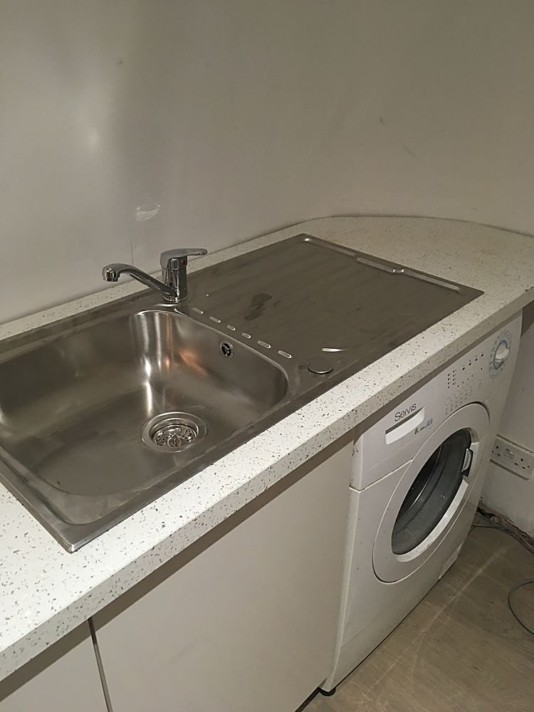 A new kitchen sink, tap and appliance connection fitted in Sheffield